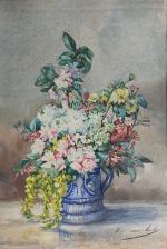 Marie VAN ASSCHE (XIX-XXème)
Bouquet de fleurs
Aquarelle signée en bas à...
