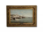 S. RICARD (XIX-XXème)
Paysage maritime en Méditerranée
Huile sur toile signée en...