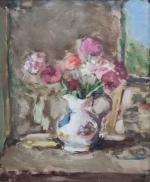 ECOLE FRANCAISE 
Vase de fleurs
Huile sur toile
55.5 x 46.5 cm...