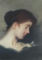 ECOLE FRANCAISE début XXème
Jeune femme de profil
Pastel
32.5 x 22.5 cm...