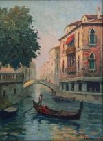 Lucien BESSONNAT (XXème)
Venise, les gondoles
Huile sur toile signée en bas...