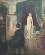 Eugène Charles PICOU (1831-1914)
Le peintre et son modèle dans l'atelier
Huile...