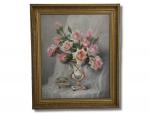 Paul SESTON (1905-1985)
Bouquet de roses
Huile sur toile signée en bas...