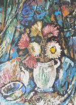 Dan SOLOJOFF [russe] (1908-1994)
Bouquet de fleurs sur une table
Huile signée...