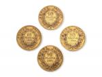 Quatre PIECES or 10 francs : 1859, 1863, 1864 et...