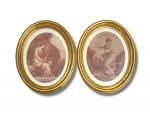 d'après Angelica KAUFFMAN (1741-1807)
Allegra, 
Panserosa
Paire d'estampes à vue ovale
25 x...