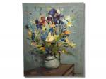 Henri BIARD (1918-2001)
Bouquet aux iris bleus, 1980.
Huile sur toile signée...
