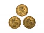 Trois PIECES or 10 francs, Napoléon III couronné : 1863...