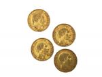 Quatre PIECES or de 20 francs Napoléon III, 1853 A...