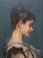 Jules Adolphe GOUPIL (1839-1883)
Portrait de dame de profil
Huile sur panneau...
