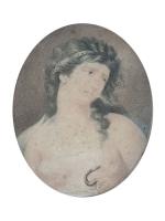 ECOLE FRANCAISE du XIXème
La mort de Cléopâtre
Estampe ovale
18 x 14.2...