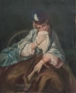 ECOLE FRANCAISE fin XIXème
Portrait d'une élégante
Huile sur toile
46 x 38...