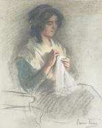 Léon Maxime FAIVRE (1856-1914)
Jeune femme à la couture
Dessin et pastel...