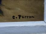 Charles Clément PERRON (1893-1958)
Femme assise au foyer
Huile sur panneau signée...