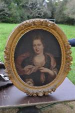 ECOLE FRANCAISE XVIIIème siècle
Portrait de dame
Toile, cadre doré