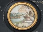 ECOLE FRANCAISE du XIXème
Tombeau sous un saule pleureur
Miniature ronde
D.: 7.7...