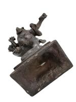 INDE
Sujet en bronze patiné représentant Ganesha, dieu à tête d'éléphant...