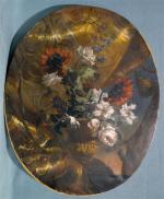 ECOLE FRANCAISE
Vase de fleurs
Huile sur toile ovale, 79 x 64...
