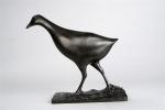 François POMPON (1855-1933)
Poule d'eau, fonte circa 1923
Bronze à patine noire...