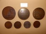 Médailles de table : 7 pièces époques diverses, dont Louis XV...