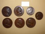 Médailles de table et jetons : 7 pièces Louis XVIII, Les...