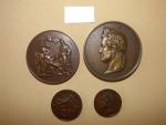 Médailles de table et jetons : 4 pièces Louis Philippe, Louis...