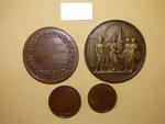 Médailles de table et jetons : 4 pièces Louis Philippe, Louis...