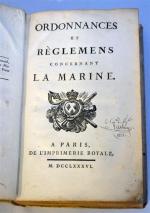 Ordonnances. et réglements concernant la marine. Paris, Imprimerie Royale, 1786....