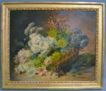 Edmond VAN COPPENOLLE (1846-1914)
Le panier fleuri
Huile sur toile signée en...