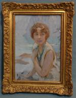 Paul CHABAS (1869-1937)
Femme au collier
Huile sur panneau signée en bas...