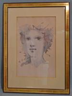 Léonor FINI (1907-1996)
Portrait de jeune fille
Aquarelle signée en bas à...