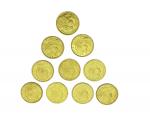 Lot de 10 pièces de 20 francs suisses
Lot conservé en...
