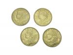 4 pièces de 20 francs or suisses
Lot conservé en banque,...