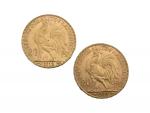 2 pièces de 20 francs or au coq
Lot conservé en...