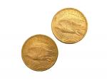 2 pièces de 20 dollars américaines en or, 1923