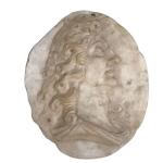 MEDAILLON en marbre représentant un homme de profil
25 x 21...