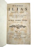 HOMERE, L'Iliade et l'Odyssée en 2 volumes, Christoph Stoessel, 1776....