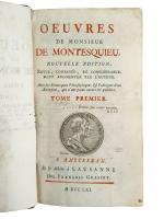 MONTESQUIEU. Oeuvres. 6 volumes in-12 reliés cuir (tomes I à...