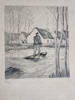 Jean Émile LABOUREUR (1877-1943)
L'homme à la barque, 1932.
Eau forte signée...