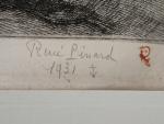 René PINARD (1883-1938)
La cale au Port Maillard, 1931. 
Gravure signée,...