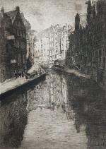 René PINARD (1883-1938)
Haring Vliet à Rotterdam,  1909. 
Gravure signée,...