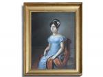 F. NAVARRE (début XIXème)
Portrait de dame, 1816. 
Aquarelle et gouache...