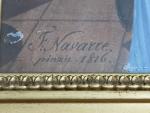 F. NAVARRE (début XIXème)
Portrait de dame, 1816. 
Aquarelle et gouache...