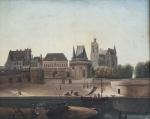 ECOLE FRANCAISE début XIXème
Nantes, le château vu depuis la Loire
Huile...