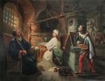 ECOLE FRANCAISE du XIXème
Le peintre et son modèle
Huile sur toile...