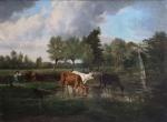 Karl CARTIER (1855-1925)
Vaches s'abreuvant
Huile sur toile signée en bas à...