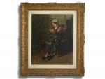 Jacques WEISMANN (1878-1962) 
La brodeuse
Huile sur panneau marouflé sur toile...