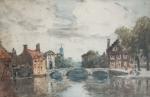 FRANK-BOGGS [américain] (1855-1926)
Bruges, le béguinage
Aquarelle signée et située en bas...