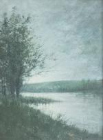 Maurice PROUST (1867-1944)
Paysage à l'étang
Huile signée en bas à droite
46.5...
