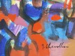 Jean CHEVOLLEAU (1924-1996)
Marché multicolore, 1990. 
Huile sur toile signée en...